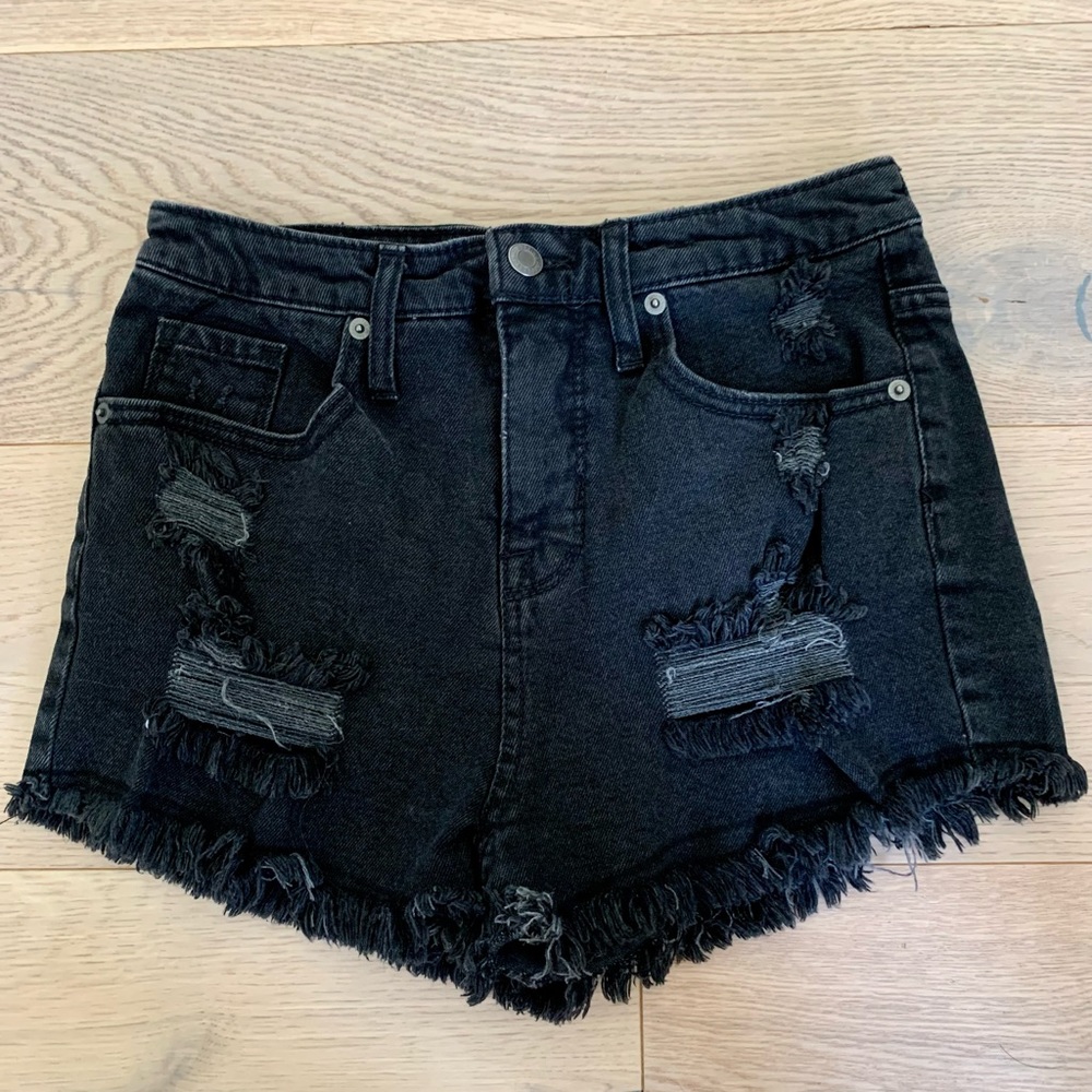 MOSSIMO SUPPLY CO- Black High Rise Jean Shorts, Size:4/27